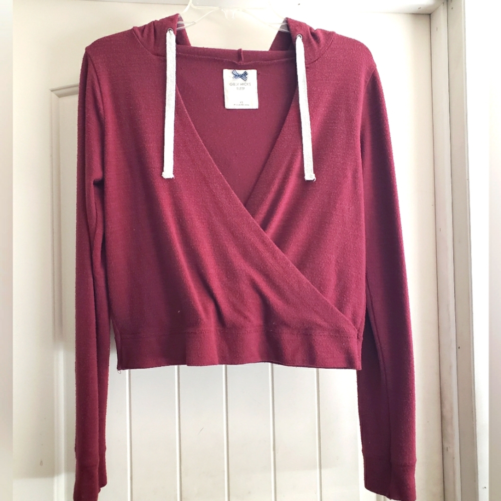 Gilly Hicks Hoodie Wrap Sweater Top Size Extra Small